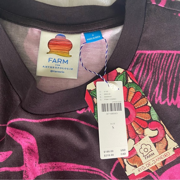 🌿|NWT| Farm Rio x Anthropologie Tiered Graphic Tshirt Dress - Picture 6 of 11